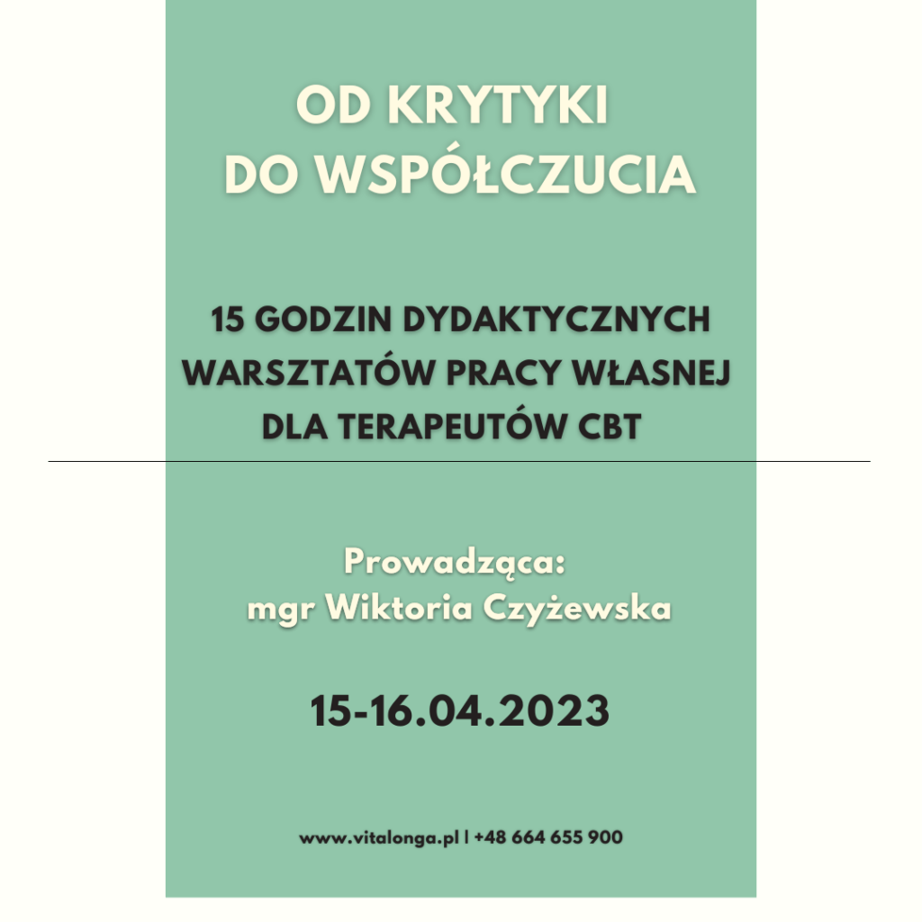 Warsztat metod terapii opartej na współczuciu